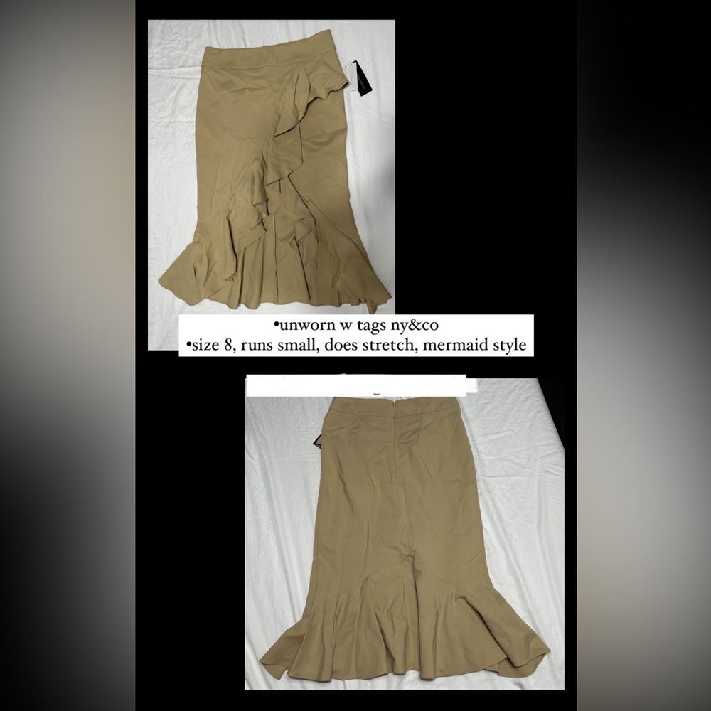 Khaki mermaid style skirt